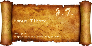 Hanus Tiborc névjegykártya